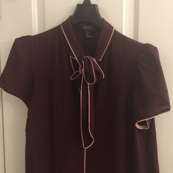Forever 21 Contemporary- size L plum/rose blouse - Picture 3 of 5